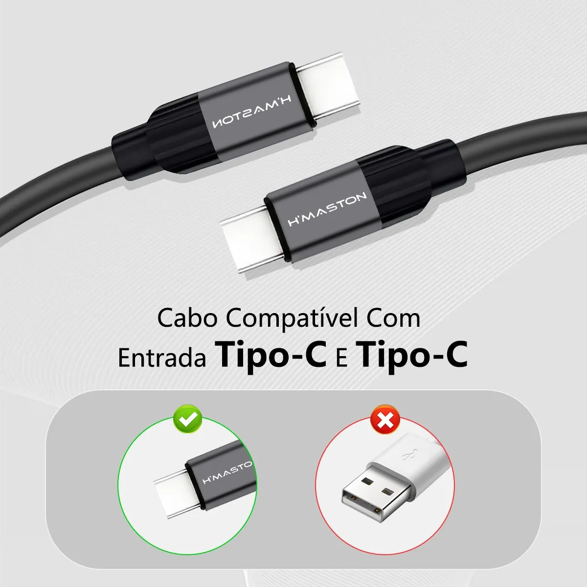Cabo Hmaston 65W Type C/C HB09-6 - Imagem 3